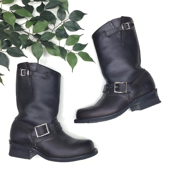 Frye Shoes - Frye Leather Engineer 12R Moto Mid Calf Boots